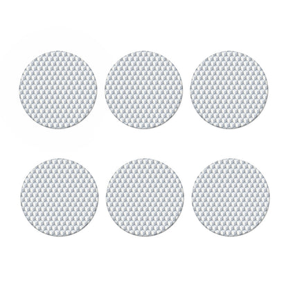 White Geometric Cube Shape Pattern Print Coaster Set