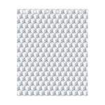 White Geometric Cube Shape Pattern Print Curtain