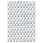 White Geometric Cube Shape Pattern Print Curtain