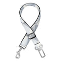 White Geometric Cube Shape Pattern Print Dog Seat Belt