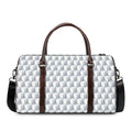 White Geometric Cube Shape Pattern Print Duffel Bag