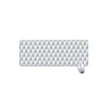White Geometric Cube Shape Pattern Print Extended Mouse Pad