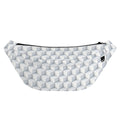White Geometric Cube Shape Pattern Print Fanny Pack
