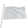 White Geometric Cube Shape Pattern Print Flag
