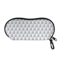 White Geometric Cube Shape Pattern Print Glasses Case