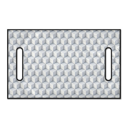 White Geometric Cube Shape Pattern Print Golf Cart Seat Cover