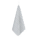 White Geometric Cube Shape Pattern Print Hand Towel