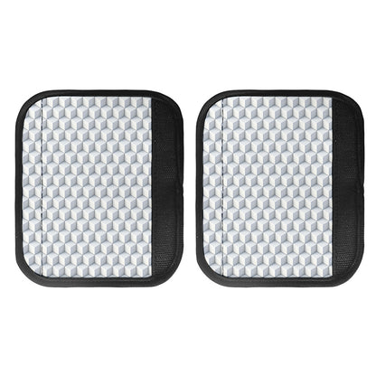 White Geometric Cube Shape Pattern Print Handle Covers