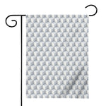 White Geometric Cube Shape Pattern Print House Flag
