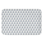 White Geometric Cube Shape Pattern Print Indoor Door Mat