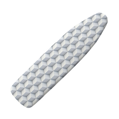 White Geometric Cube Shape Pattern Print Ironing Board Cover