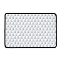 White Geometric Cube Shape Pattern Print Kitchen Mat