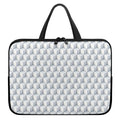 White Geometric Cube Shape Pattern Print Laptop Sleeve With Handle