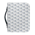 White Geometric Cube Shape Pattern Print Leather Bible Cover
