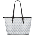 White Geometric Cube Shape Pattern Print Leather Tote Bag With Zipper