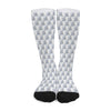 White Geometric Cube Shape Pattern Print Long Socks