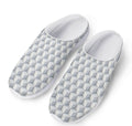 White Geometric Cube Shape Pattern Print Mesh Casual Shoes