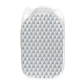 White Geometric Cube Shape Pattern Print Mesh Laundry Hamper