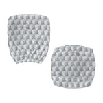 White Geometric Cube Shape Pattern Print Office Chair Cover