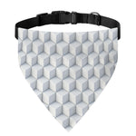White Geometric Cube Shape Pattern Print Over The Collar Dog Bandana