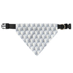 White Geometric Cube Shape Pattern Print Over The Collar Dog Bandana