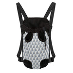 White Geometric Cube Shape Pattern Print Pet Carrier Backpack