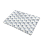 White Geometric Cube Shape Pattern Print Pet Cooling Mat Cover