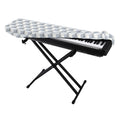 White Geometric Cube Shape Pattern Print Piano Keyboard Cover