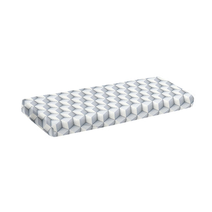 White Geometric Cube Shape Pattern Print Piano Keyboard Cover
