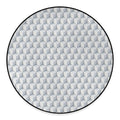 White Geometric Cube Shape Pattern Print Round Floor Mat