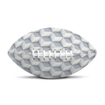 White Geometric Cube Shape Pattern Print Rugby Ball
