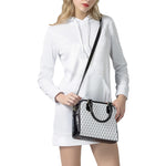 White Geometric Cube Shape Pattern Print Shoulder Handbag