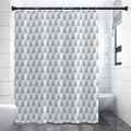 White Geometric Cube Shape Pattern Print Shower Curtain