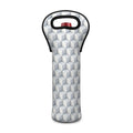 White Geometric Cube Shape Pattern Print Single Neoprene Wine Tote