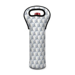 White Geometric Cube Shape Pattern Print Single Neoprene Wine Tote
