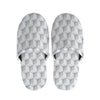 White Geometric Cube Shape Pattern Print Slippers