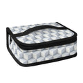 White Geometric Cube Shape Pattern Print Small Lunch Bag