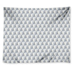 White Geometric Cube Shape Pattern Print Tapestry