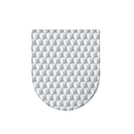 White Geometric Cube Shape Pattern Print Toilet Lid Cover