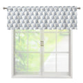 White Geometric Cube Shape Pattern Print Window Valance