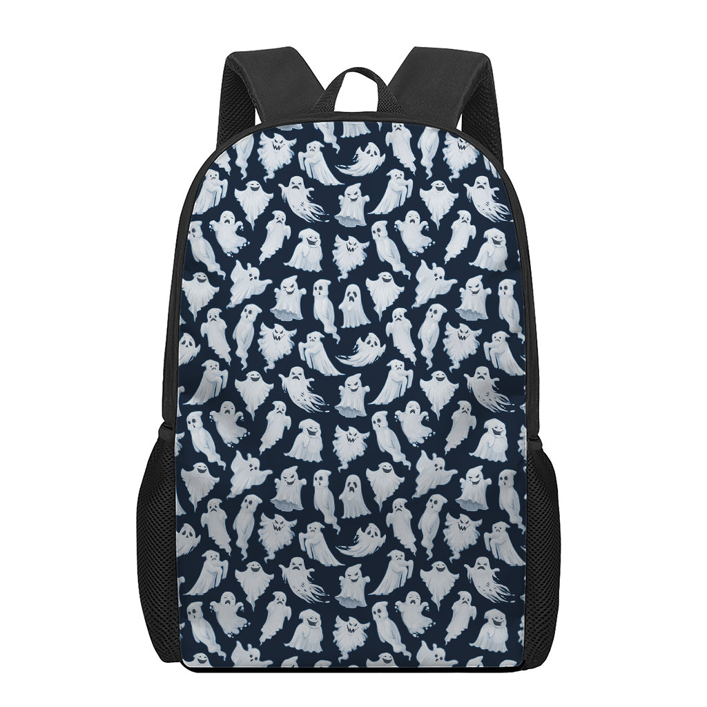 White Ghost Pattern Print 17 Inch Backpack