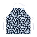 White Ghost Pattern Print Adjustable Apron