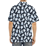 White Ghost Pattern Print Aloha Shirt