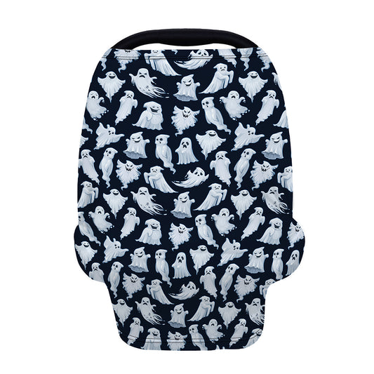 White Ghost Pattern Print Baby Seat Cover