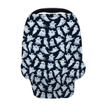 White Ghost Pattern Print Baby Seat Cover