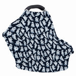 White Ghost Pattern Print Baby Seat Cover