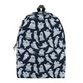 White Ghost Pattern Print School Backpack