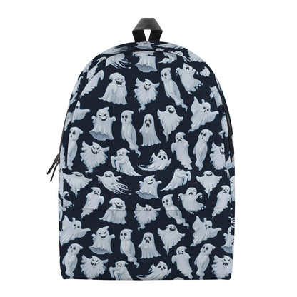 White Ghost Pattern Print Backpack