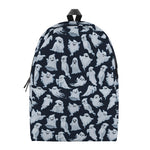 White Ghost Pattern Print Backpack
