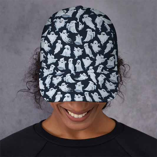White Ghost Pattern Print Baseball Cap